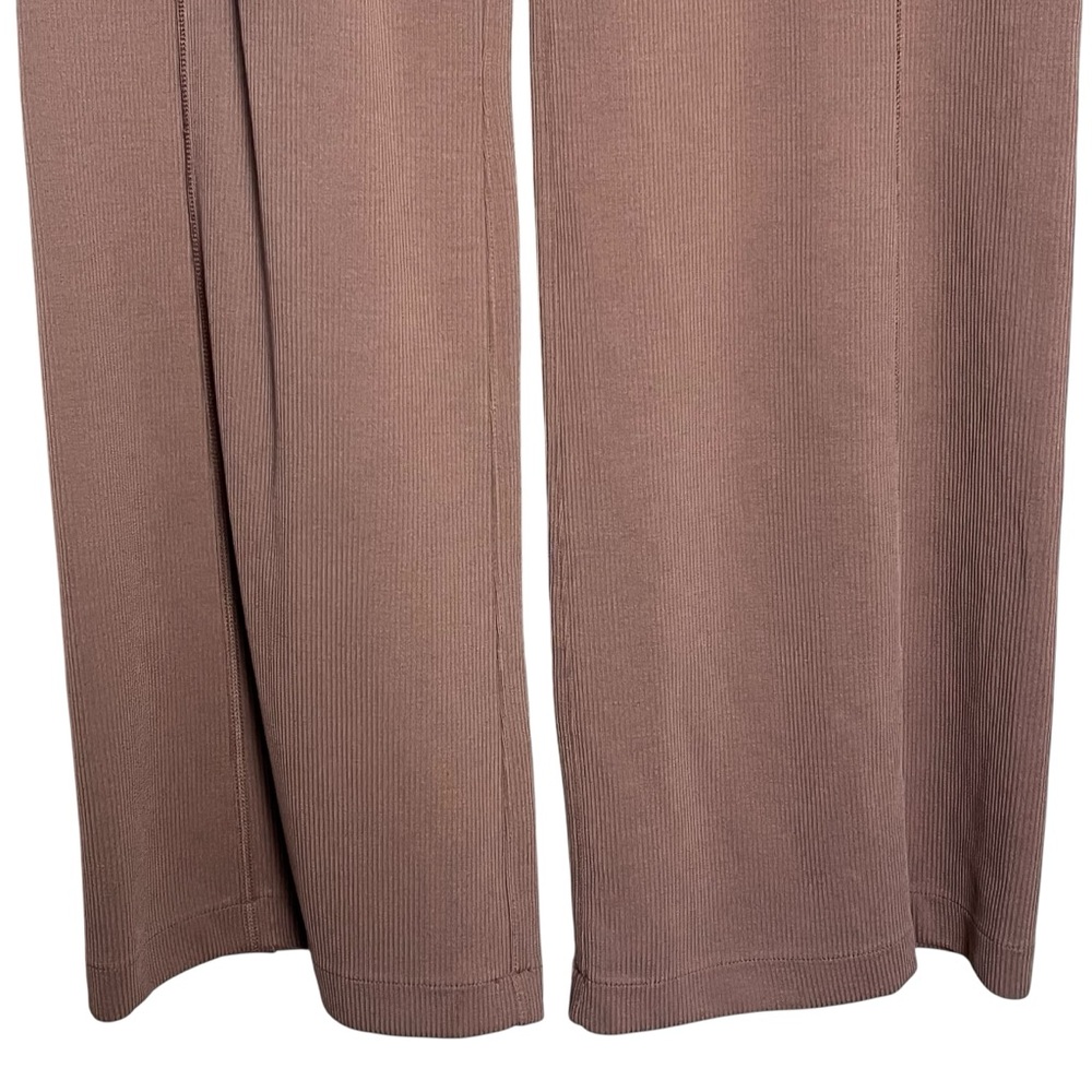Wide Leg Ribbed Drawstring Pants in Taupe Inseam 34 - Picture 6 of 15